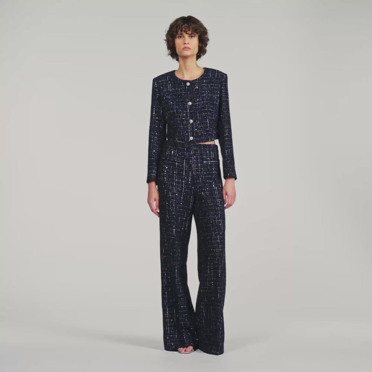 Carlisle Decorative tweed trousers Blue