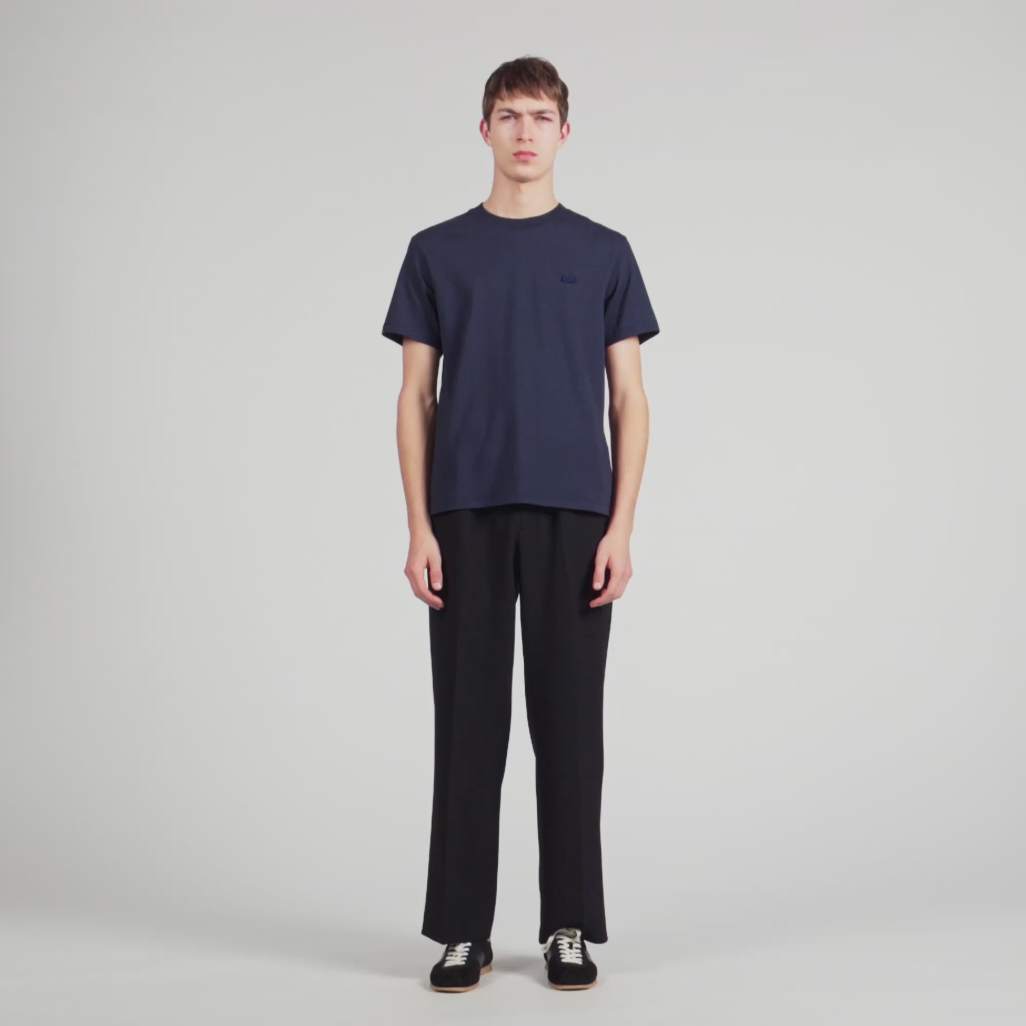 T Shirt With Double S Patch Navy Blue