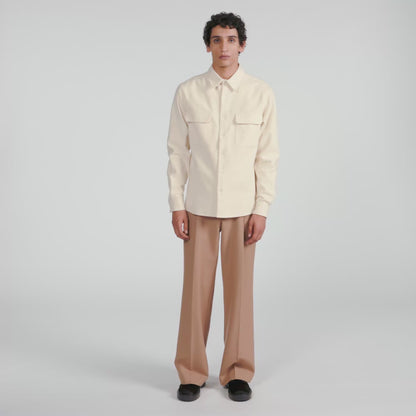 Flannel Pocket Shirt Cotton flannel shirt Ecru