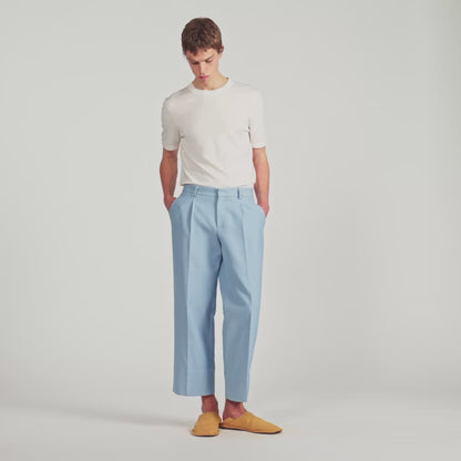 Pierre  Straight Leg Trousers Sky Blue
