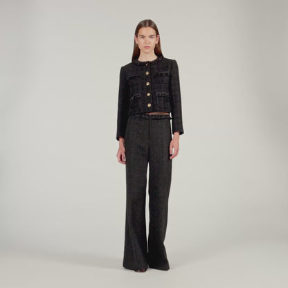 Jillvy Tweed Suit Trousers Black