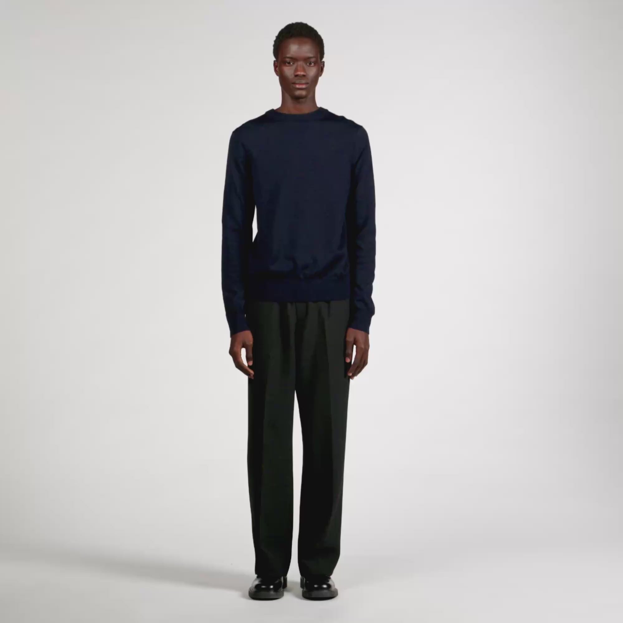 Crew Merinos Wool jumper Navy Blue