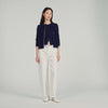 Dantes Striped Wool And Cashmere Cardigan Navy Blue