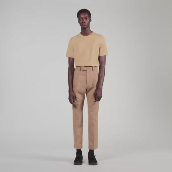 Gerard Pants Flannel Suit Beige Wide-leg wool suit trouser Beige