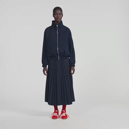 Indigo Pleated jacket Navy Blue