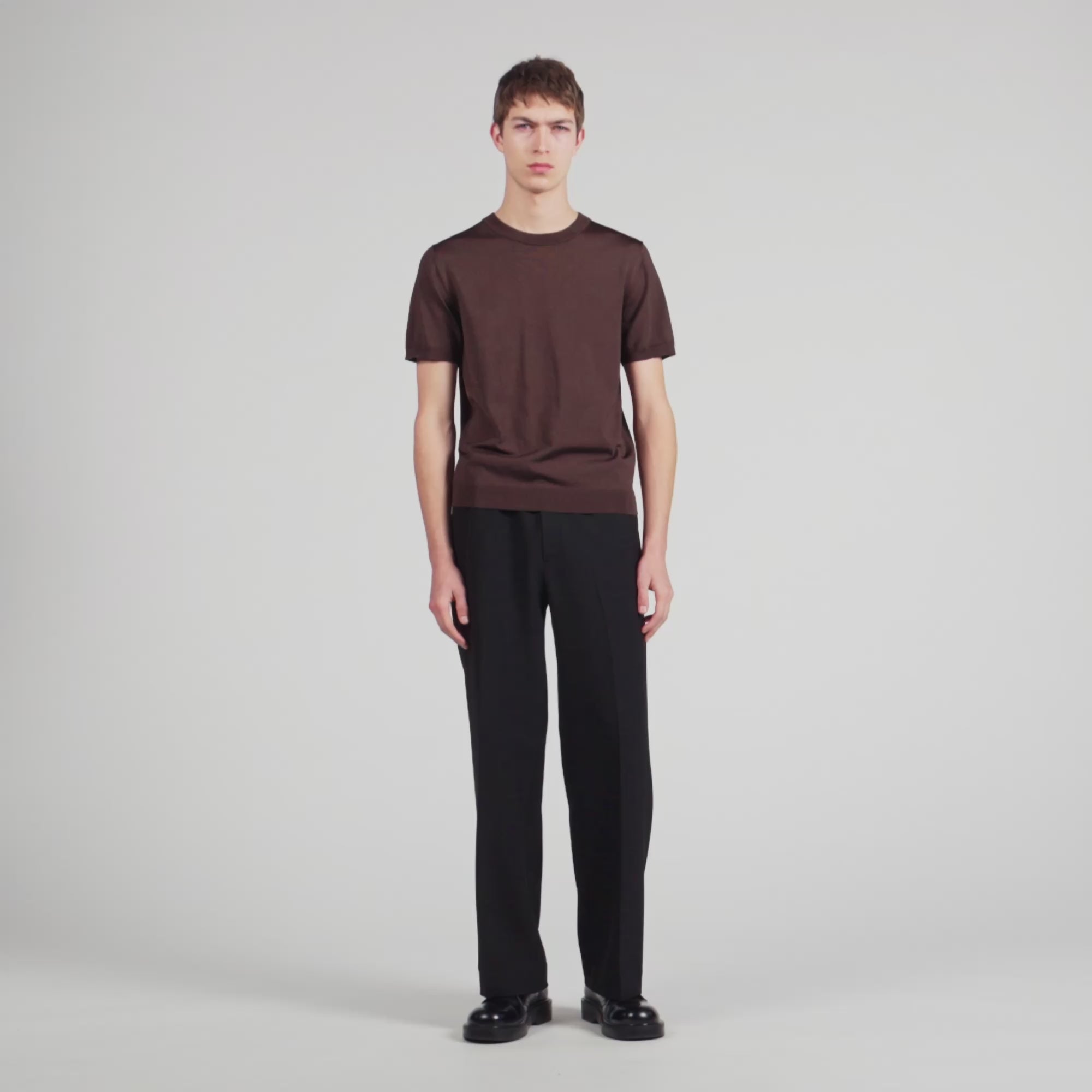 Pablo Tee Knitted T-Shirt CHOCOLATE