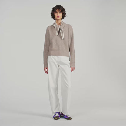 Amara 2-in-1 wool and cashmere jumper Taupe