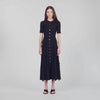 Pietrarosa Knit maxi dress with ruffles Black