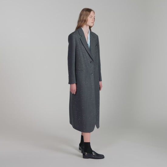 Evan  Longline Coat Dark Grey