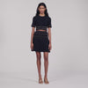 Oria Cropped cardigan with tassels Black