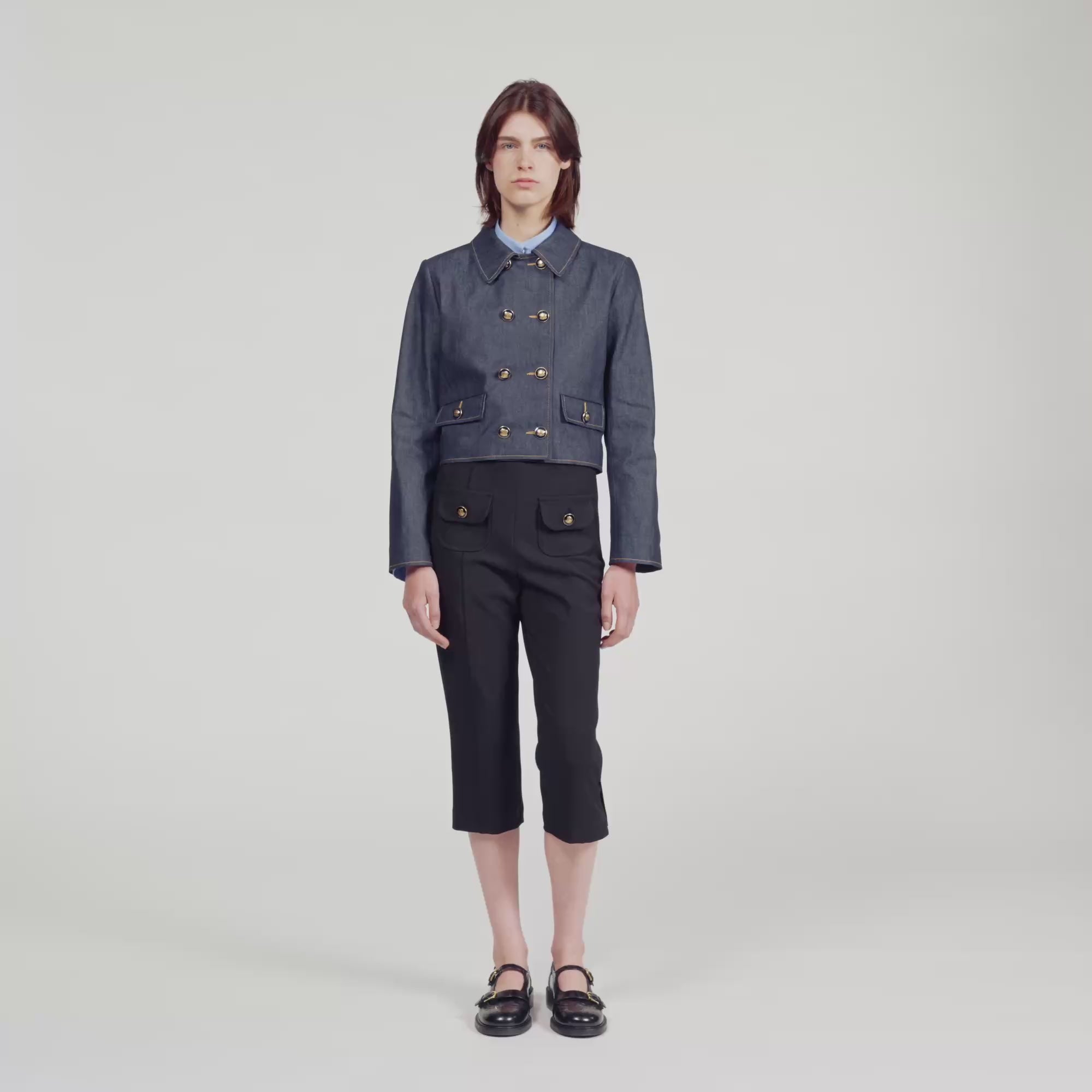 Vallie Denim Tailored Jacket Deep Blu