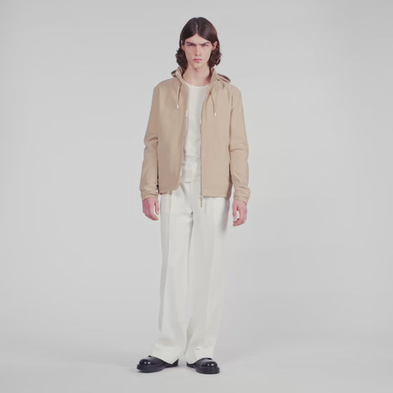 Orion Hooded Zip-Up Jacket Sand