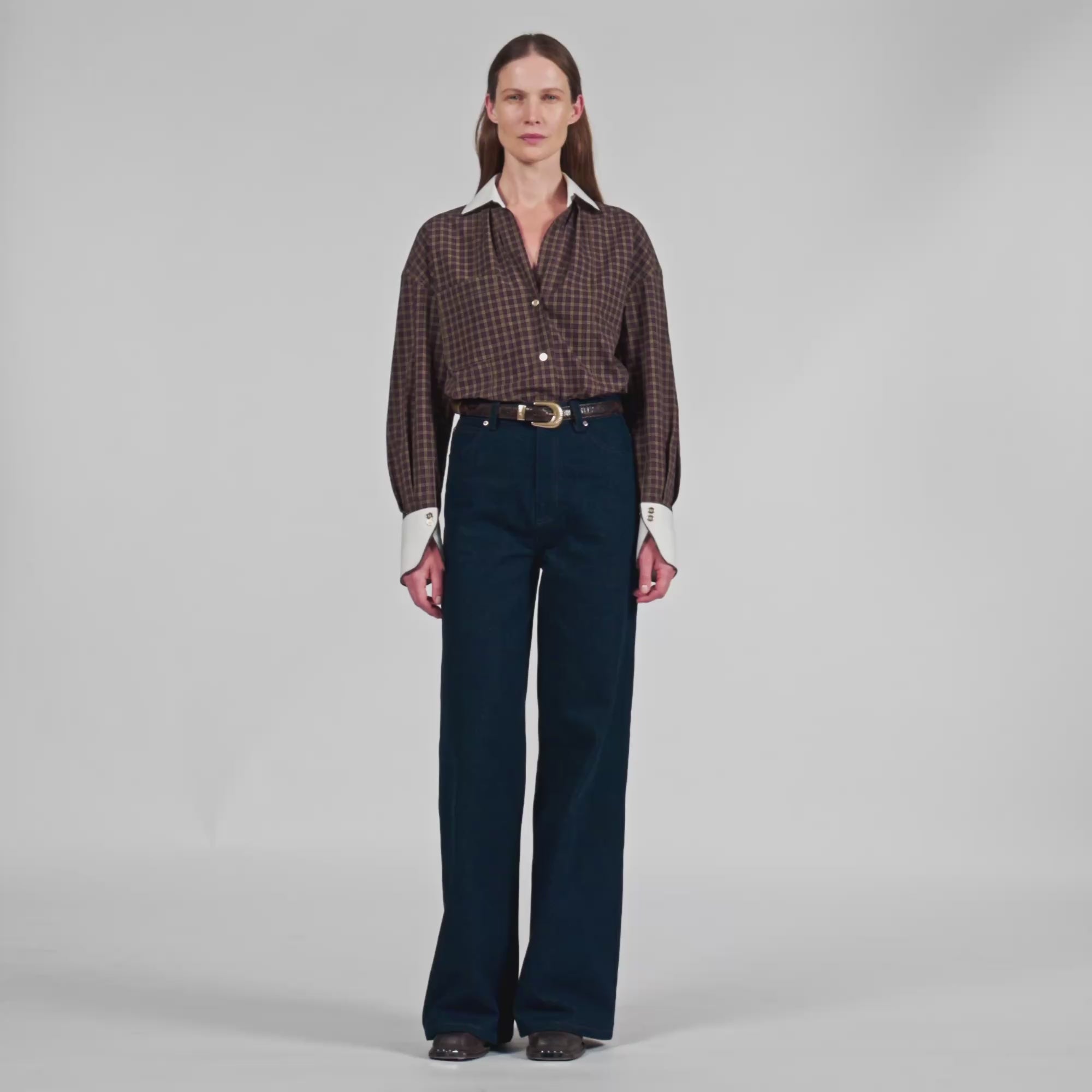 Raph Wide-Leg Raw Jeans Blue Jean