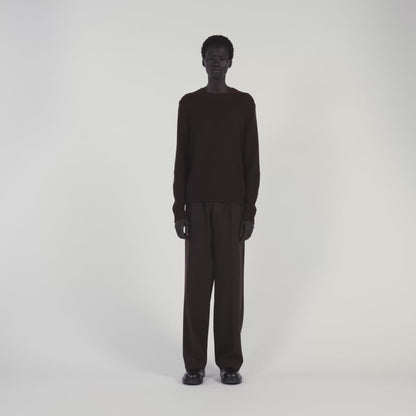 Rice Cotton Textured Knit Jumper Chocolate
