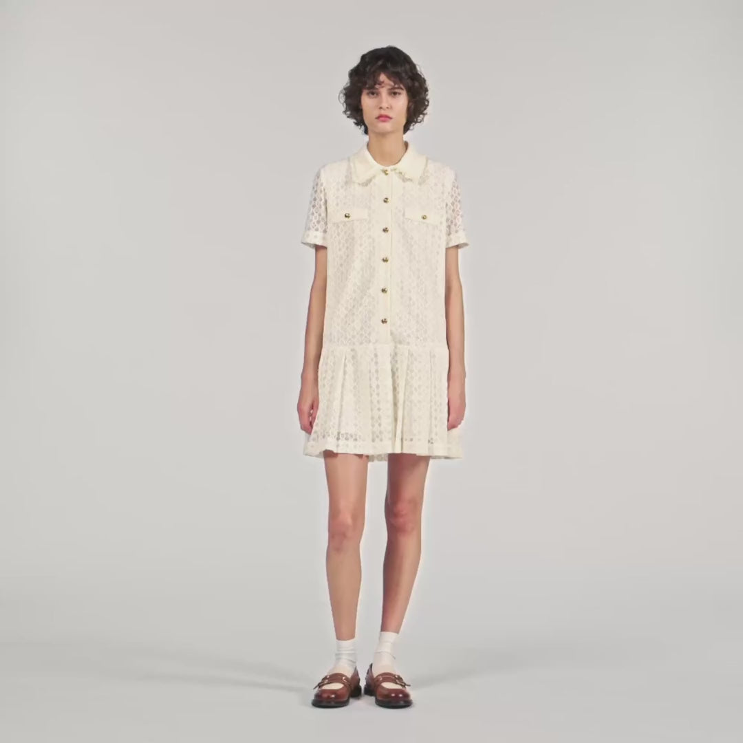 Constantine Short Lace Dress Ecru