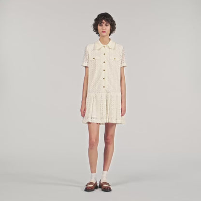 Constantine Short Lace Dress Ecru