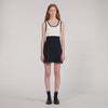 Ellie Two-Tone Knit Short Dress BLACK