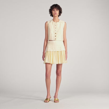 Hadley Short Pleated Skirt Vanilla