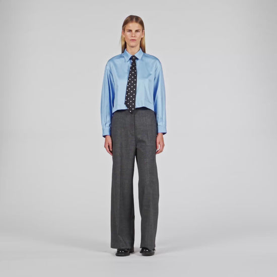 Ismere Straight And Wide Trousers Light Grey