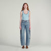 Palm Palm-Embroidered Wide Barrel Jeans Blue Jean