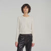 Aurel Cropped check stitch cardigan Ecru