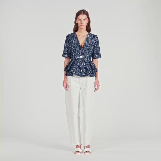 Sequinned Jacket Navy Blue