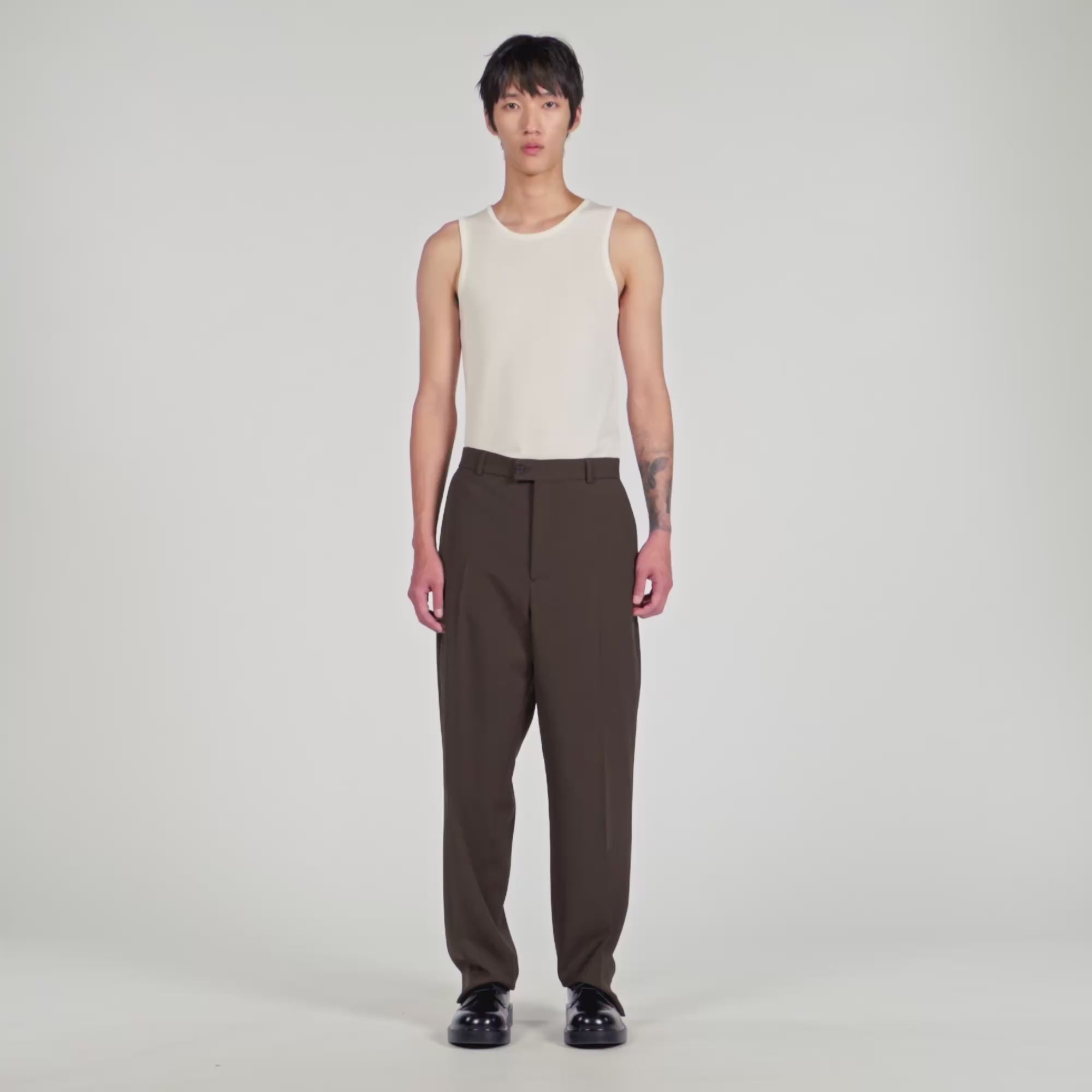Oversize Suit Oversized Wool Trousers Chocolate