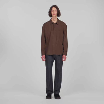 Oversize Plain Shirt Oversized cotton shirt Tobacco Brown