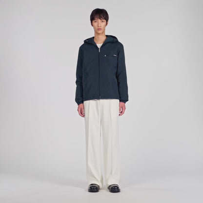 Windy Padded Nylon Windbreaker Navy Blue