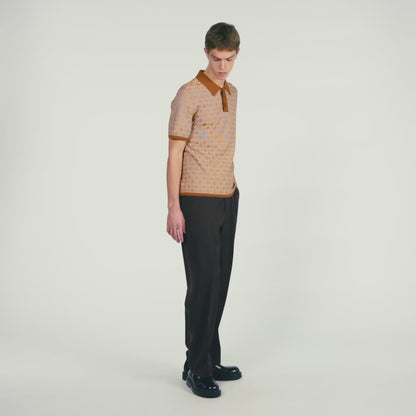 Square Cross Polo Shirt Camel