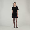 Isadora Short Velvet Dress Black