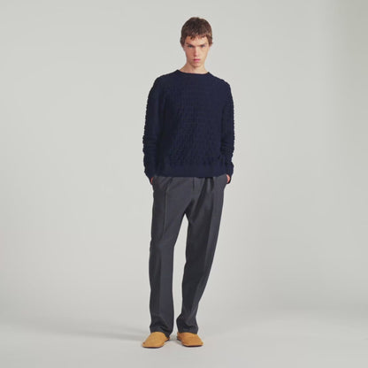 Sponge Crewneck  Knit Jumper Navy Blue