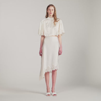Plume  Knit Skirt Ecru