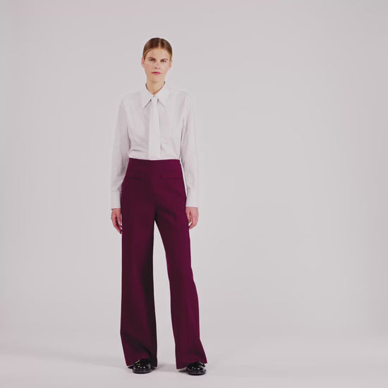 Dawson Wide-Leg Trousers Bordeaux