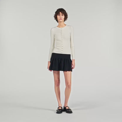 Maelya Cropped Two-Tone Dress Ecru / Black