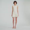 Natacha Floral knit short dress Ecru