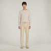 Jersey Pli Elasticated Straight-Leg Trousers Oats