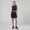Isolde Knit And Denim Top Navy Blue