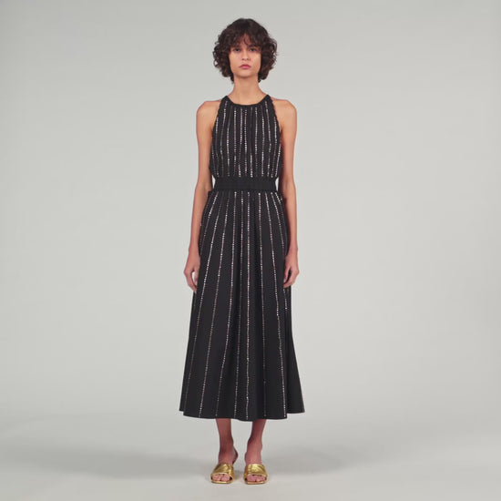 Rhinestone Maxi Dress Black