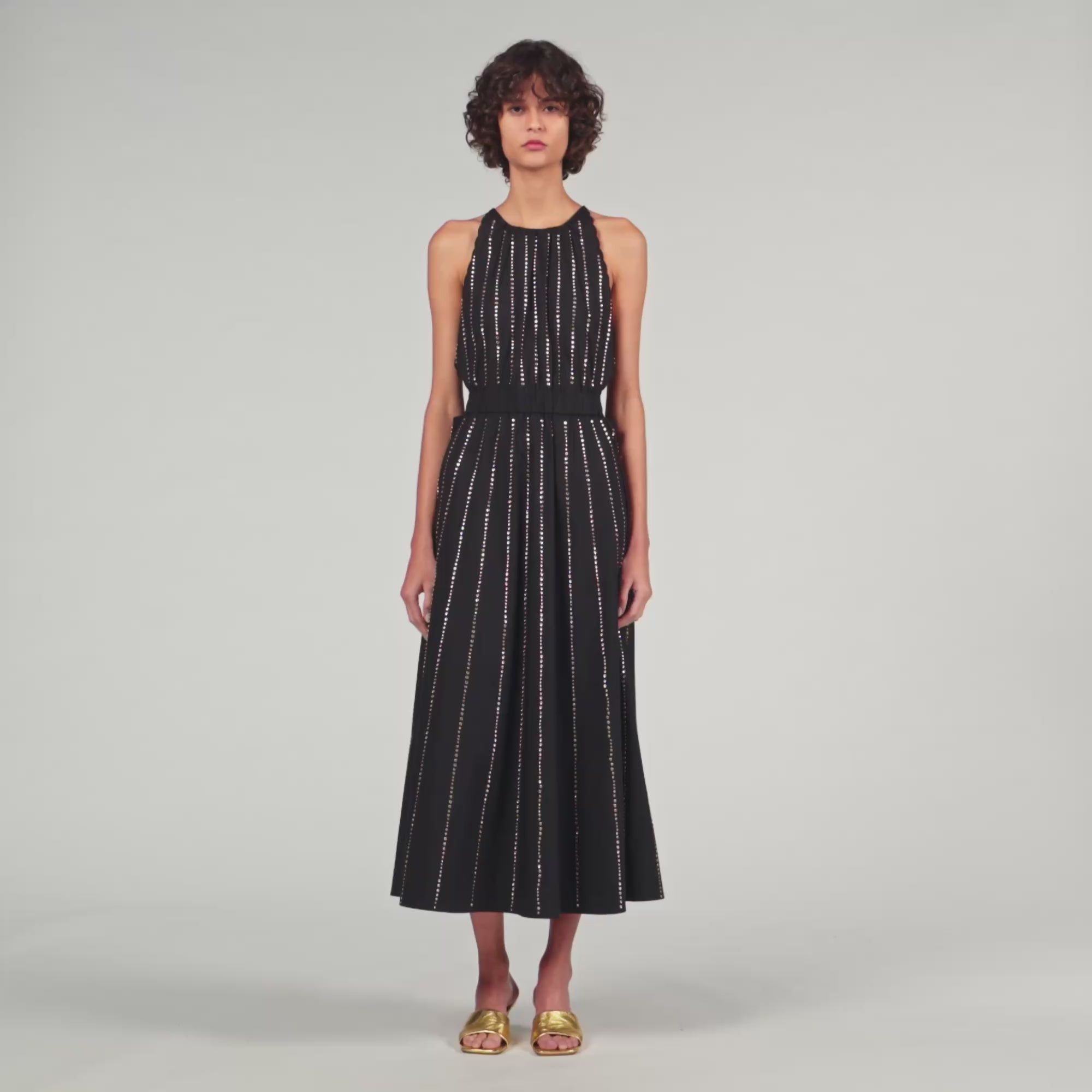 Rhinestone Maxi Dress Black