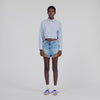 Edenis Short Checked Shirt BLU / WHITE