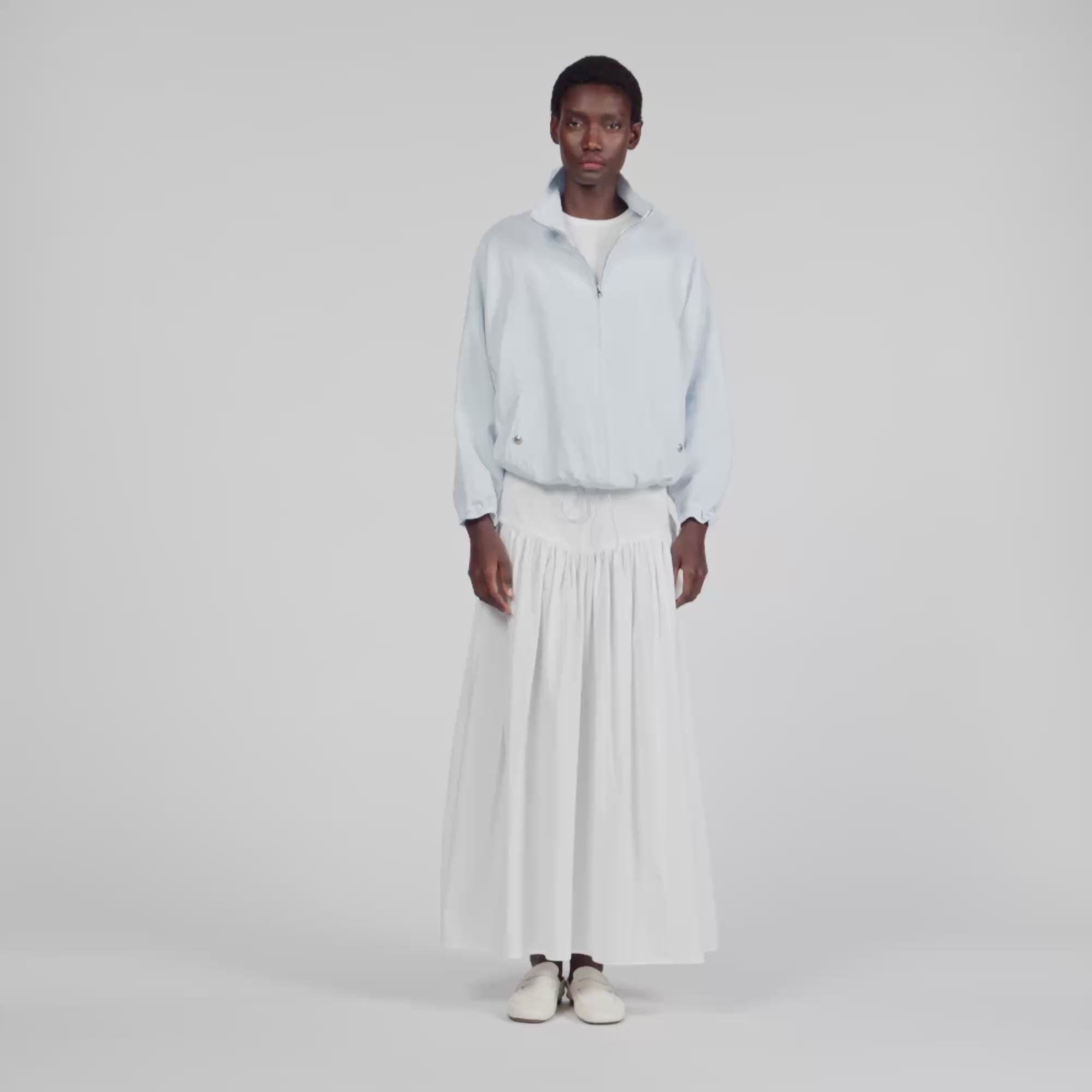 Jayn Embroidered Collar Oversized Jacket Sky Blue