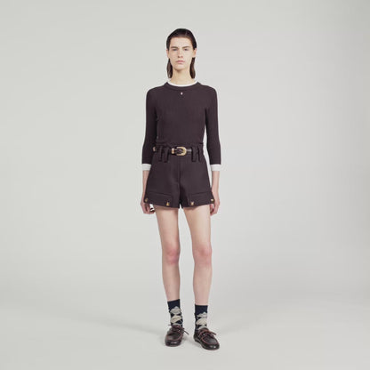 Gassin 2-In-1 Mixed Wool Jumper Brown