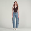 Salvador Ribbed Knit Polo Bodysuit Brown