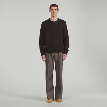 Bomber Cardigan Zip-up bomber cardigan Chocolate