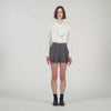Nerina Houndstooth Wool Shorts Grey