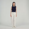 Dan Cropped Stripy Wool-Cashmere Jumper Navy Blue
