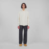 Jacquard Cross Shirt Ml Square Cross loose-fit shirt White