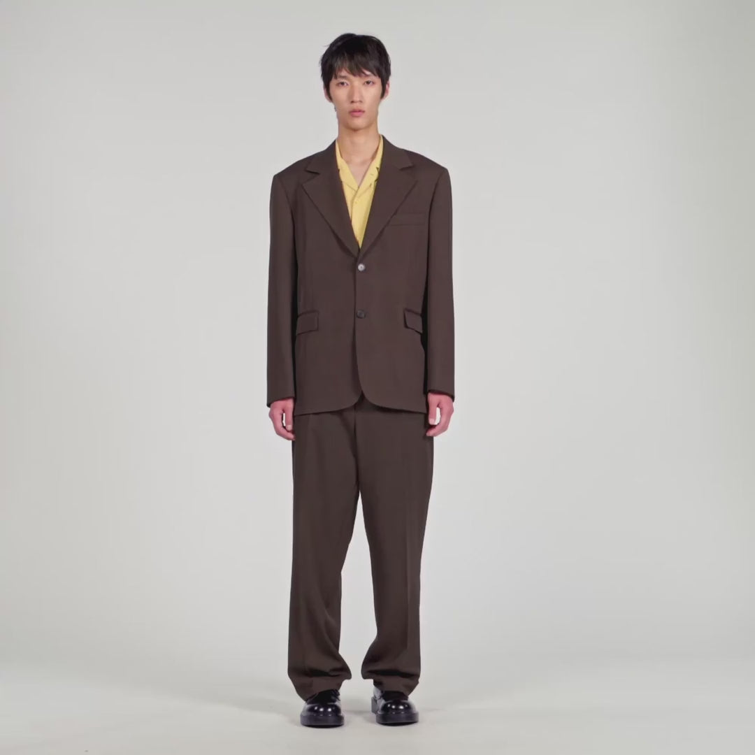 Oversize Suit Oversized Wool Jacket Chocolate