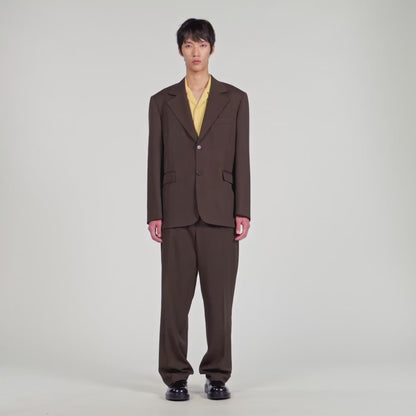 Oversize Suit Oversized Wool Jacket Chocolate